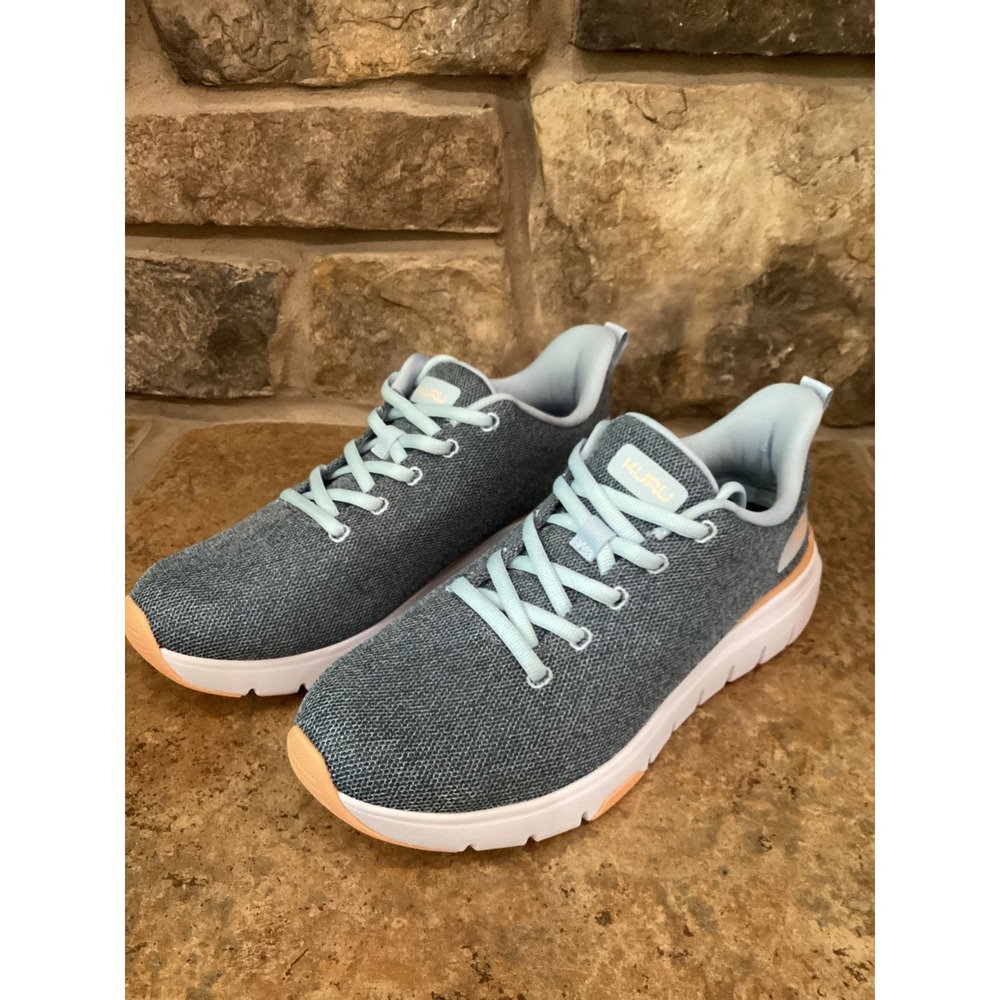 Kuru Flex Via Womens 8.5 Mist Blue Apricot Walking Sneakers 20990285 New